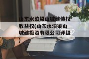 山东水泊梁山城建债权收益权(山东水泊梁山城建投资有限公司评级)